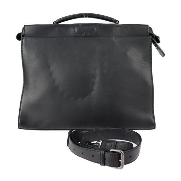 Fendi Handbags - Fendi Peekaboo Fit Business Bag 7 Va406 Leather Black Silver Hardware Selleria